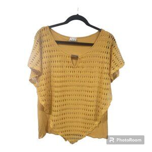 Naif Mustard Yellow Lace Crochet Top Size XL - 3FOR$25 -